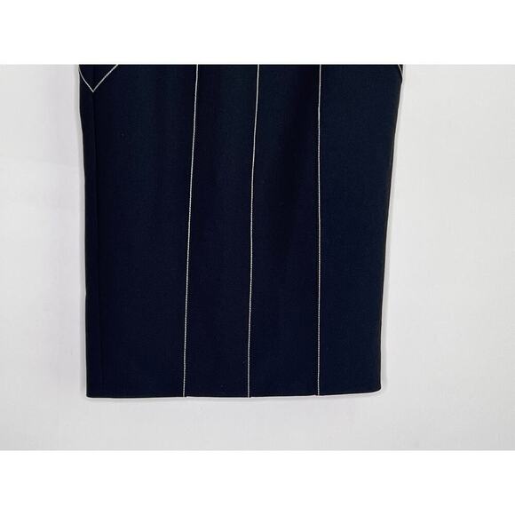 Cinq à Sept Embroidered Pull On High Waisted Midi Pencil Skirt Black US 4 - Picture 5 of 8